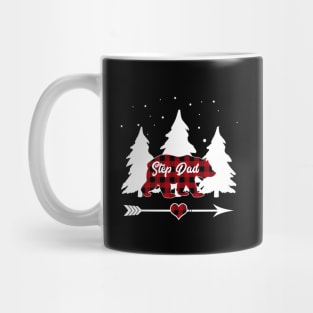 Step Dad Bear Buffalo Plaid Christmas Matching Family Pajama Mug